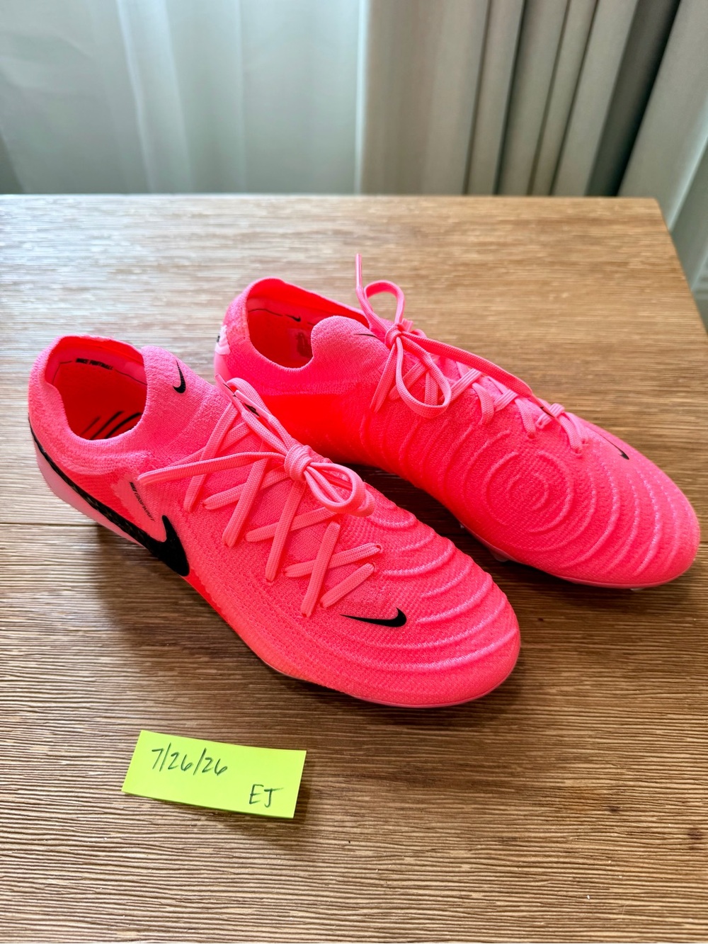 Nike Men Athletic Shoes Hot Pink with Black Swoosh